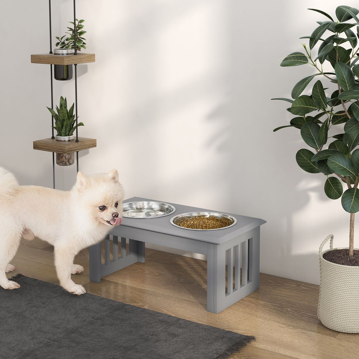 Raised pet bowls, stainless steel, easy to clean, 2L capacity