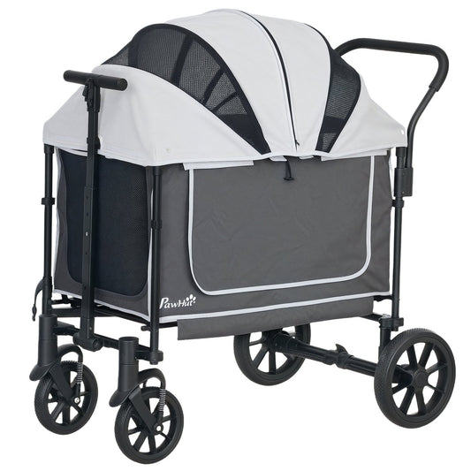 Dog buggy foldable for dogs & cats up to 30 kg 110 x 65 x 102 cm dark grey
