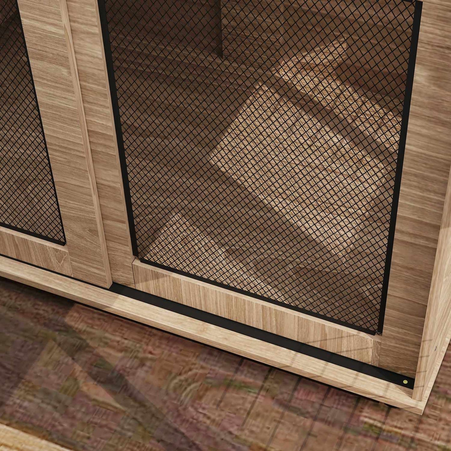 Dog cage furniture, large steel, 2-door side table 98x60x78 cm
