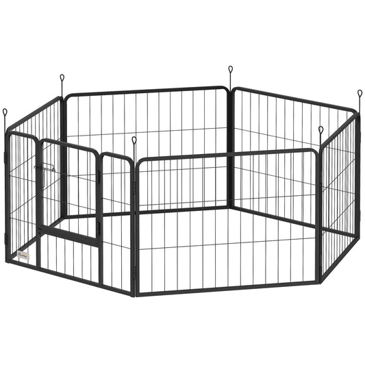Dog Fence, 6-Panel Steel, Foldable, Indoor/Outdoor