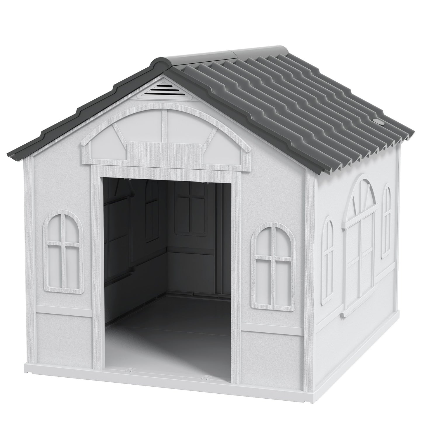 Outdoor Weatherproof Dog House - Gable Roof, Medium