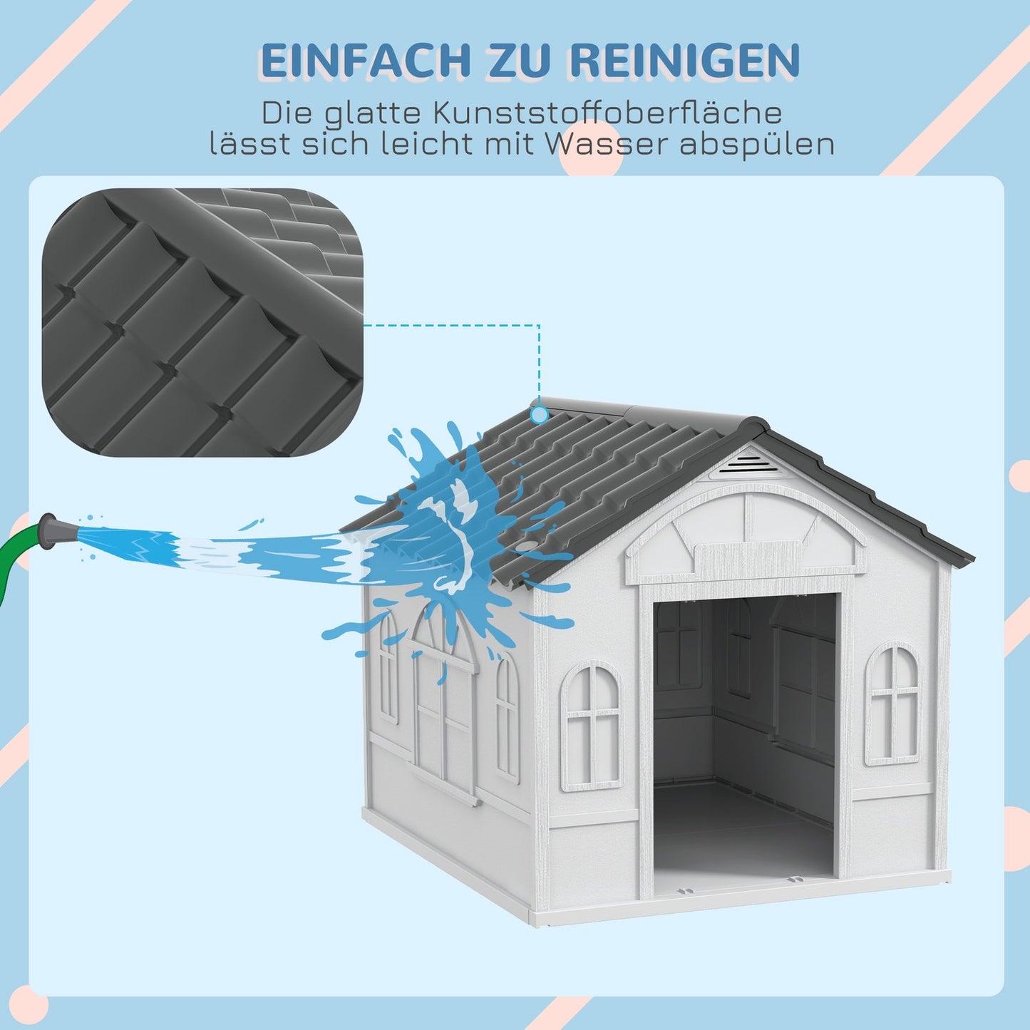 Outdoor Weatherproof Dog House - Gable Roof, Medium