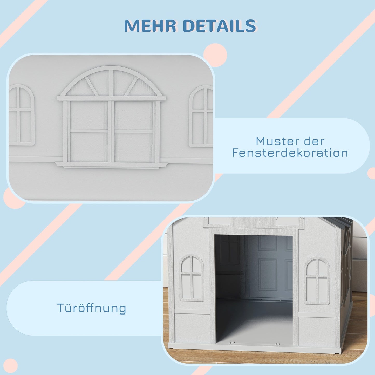 Outdoor Weatherproof Dog House - Gable Roof, Medium