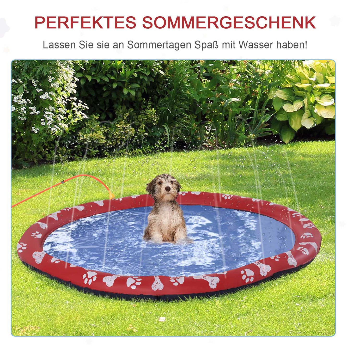 Dog pool, 170 cm water mat, non-slip for garden