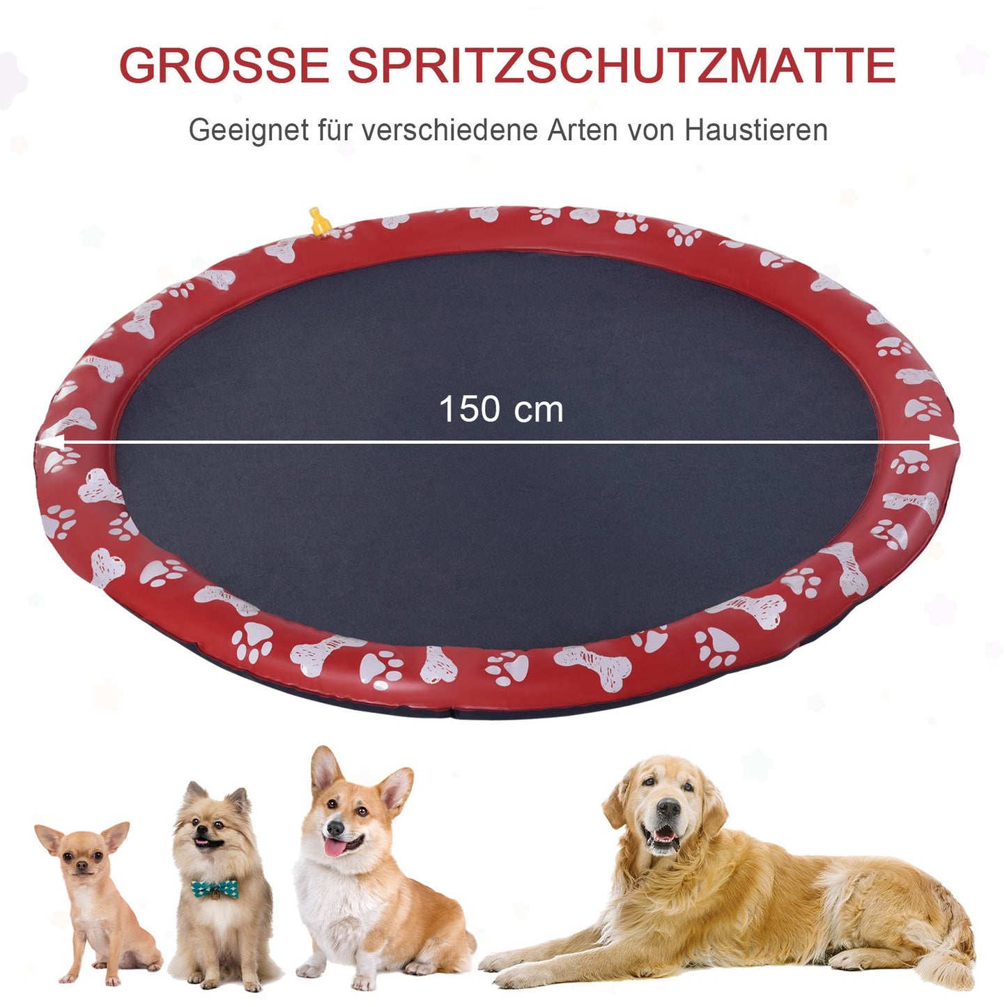 Dog pool, 170 cm water mat, non-slip for garden