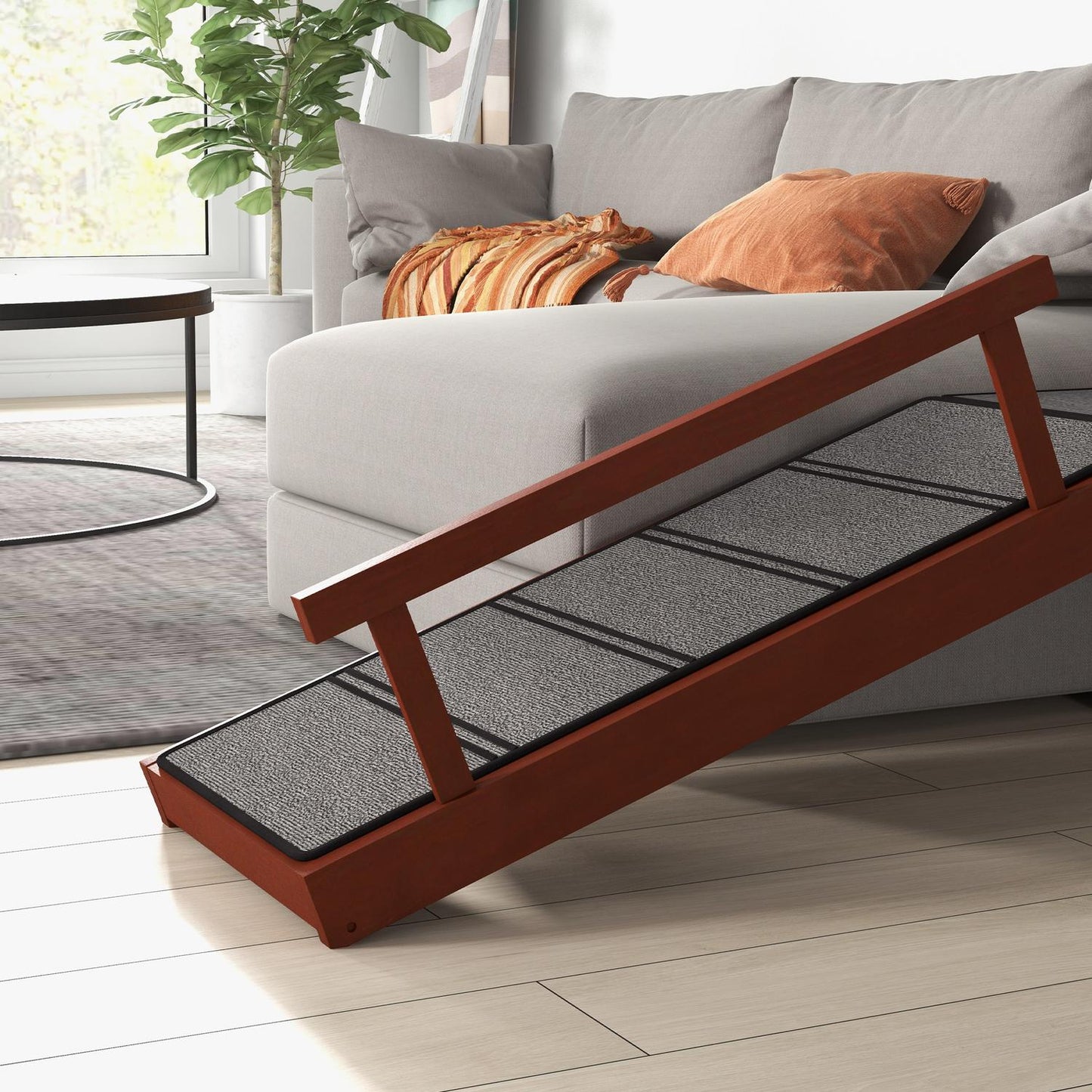Dog ramp with removable rails, non-slip, supports 30 kg