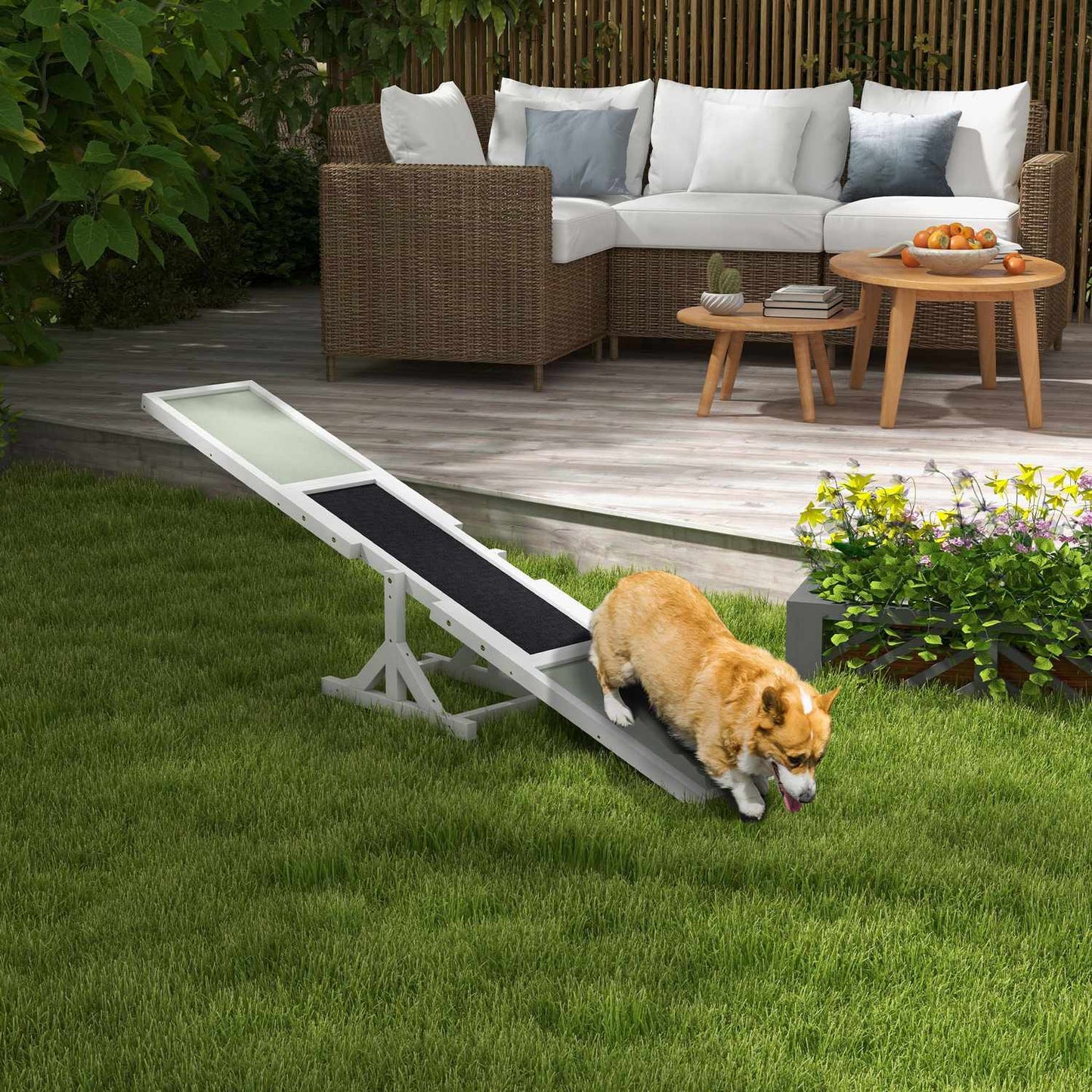 Dog Agility seesaw, non-slip wooden ramp for <30 kg