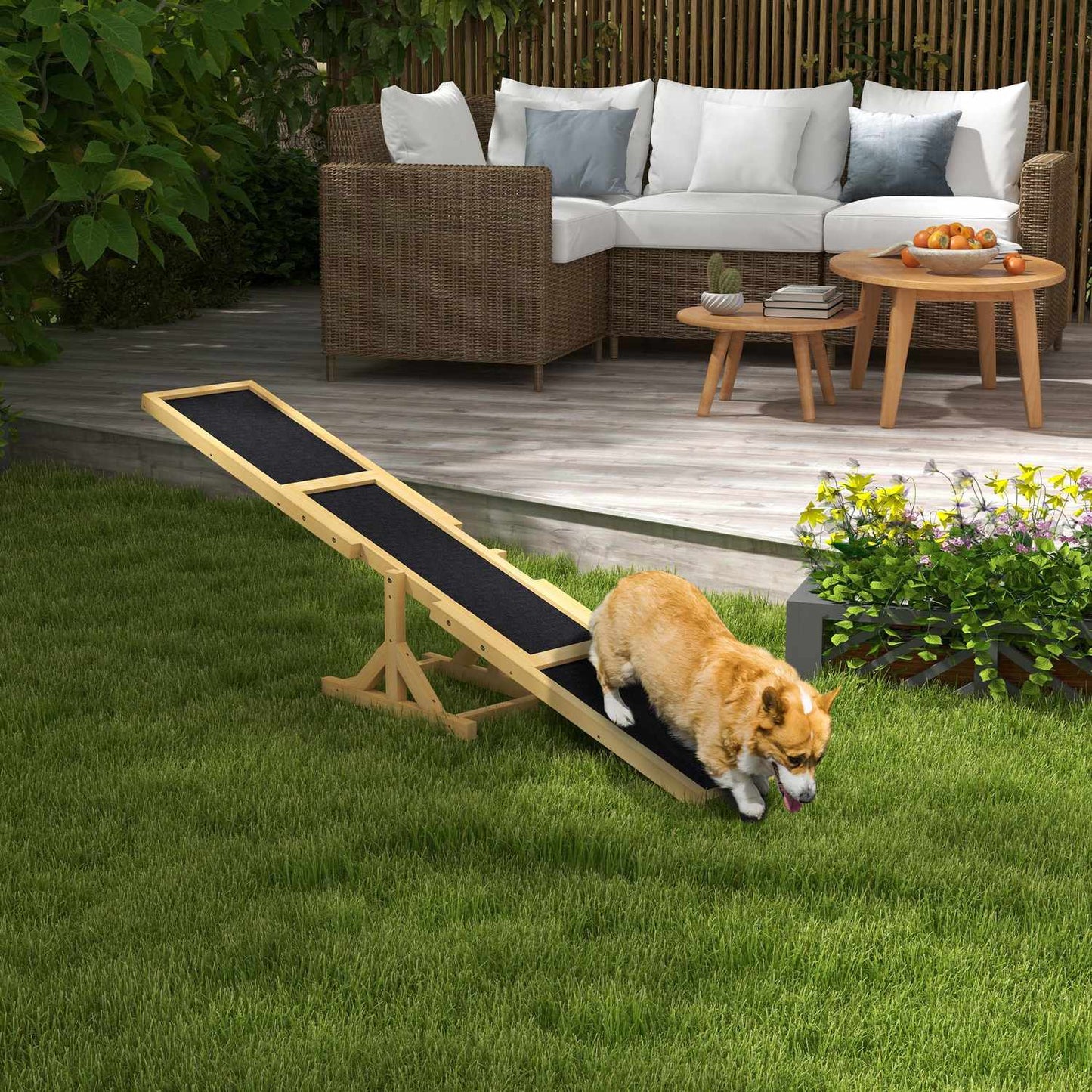 Dog Agility seesaw in wood, non-slip, 180 cm, under 30 kg