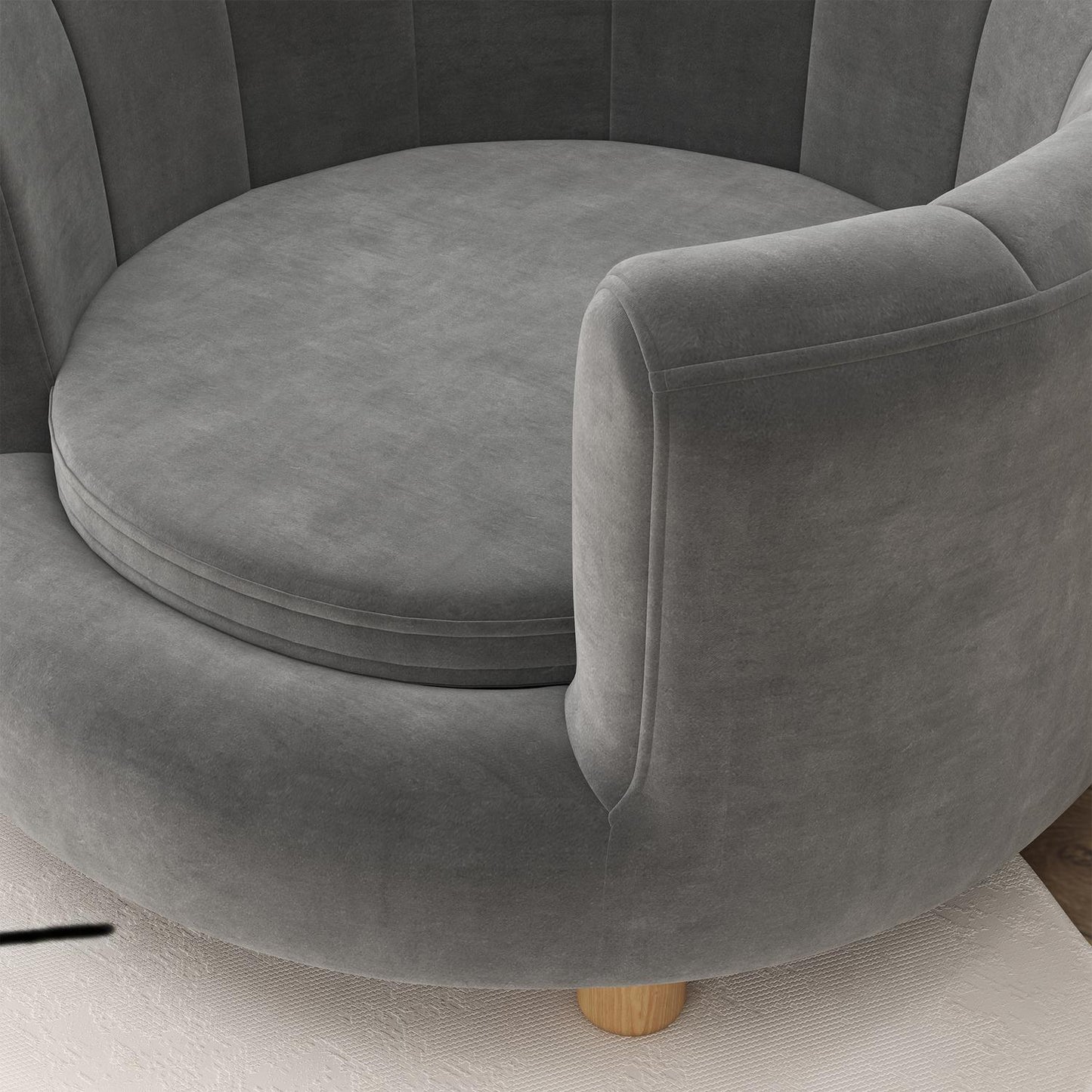 Washable gray dog sofa with backrest and wooden legs