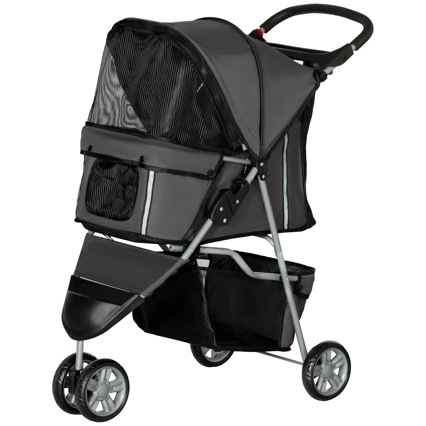 Collapsible pet trolley for dogs and cats, up to 10 kg, dark grey
