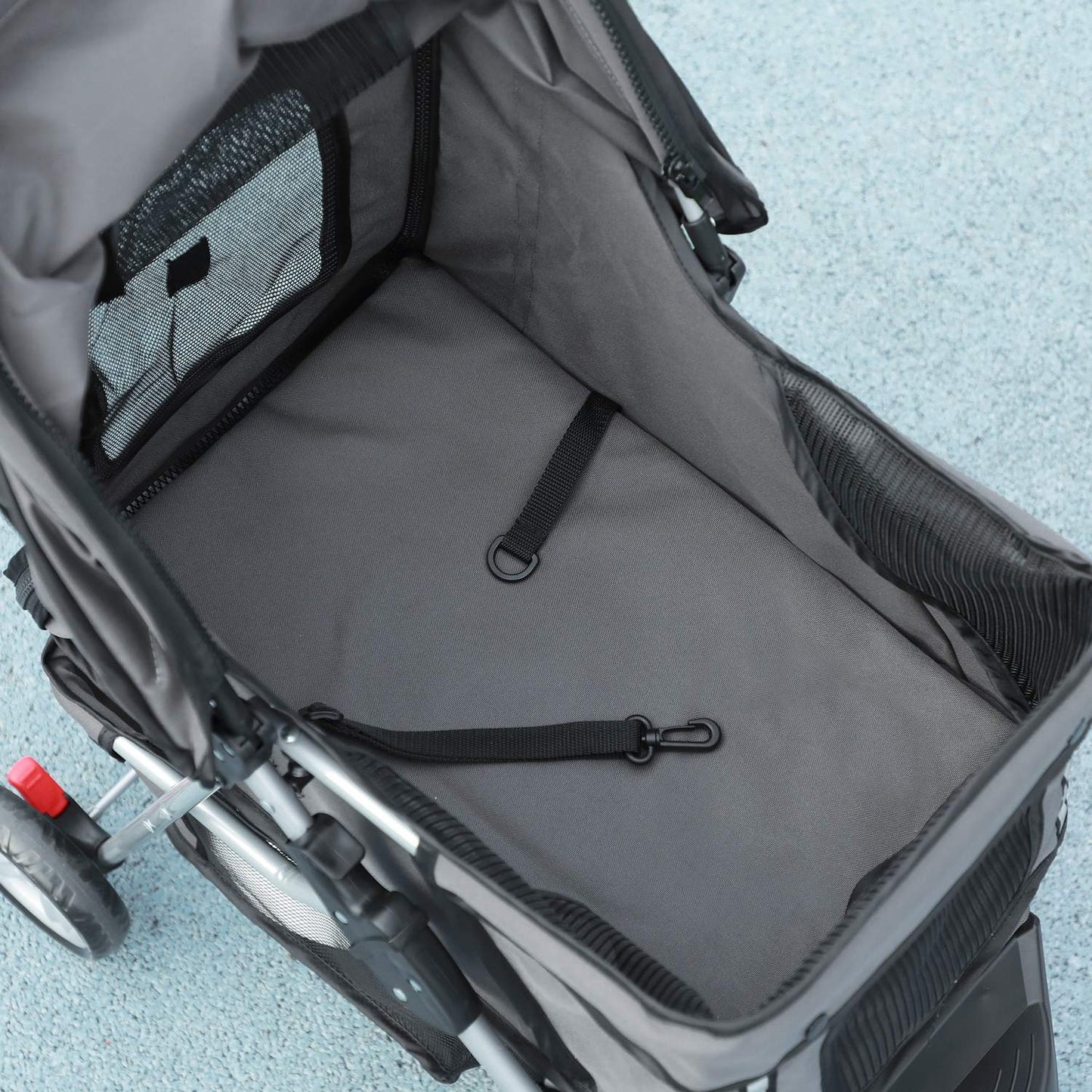 Collapsible pet trolley for dogs and cats, up to 10 kg, dark grey