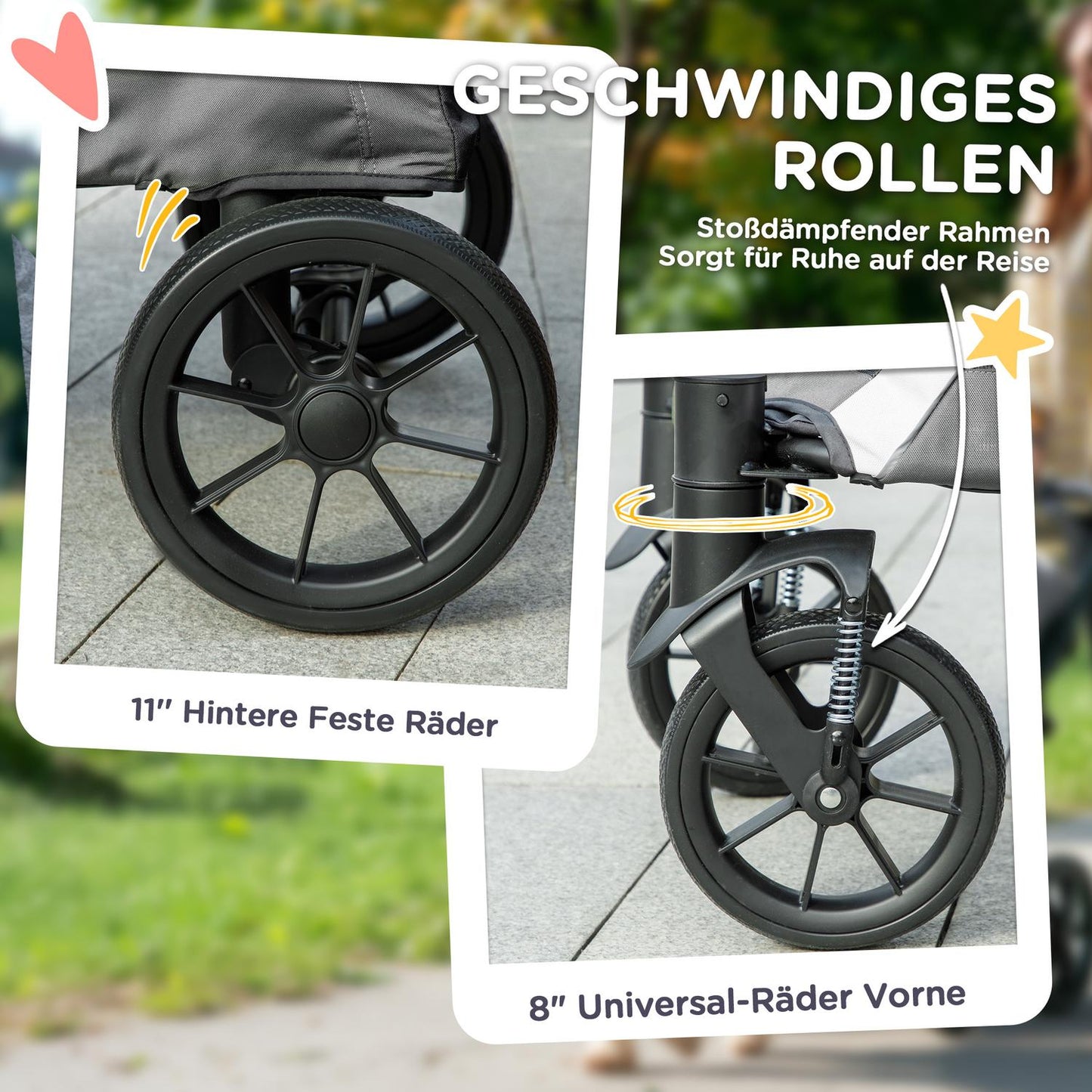 Collapsible pet carriage for large dogs and cats up to 30 kg