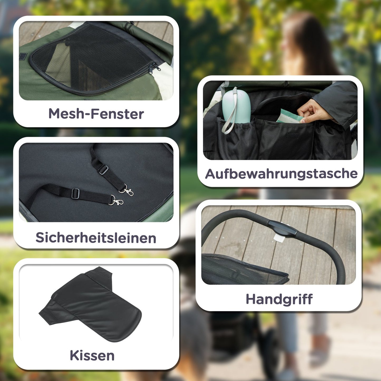 Collapsible pet carriage for large dogs and cats up to 30 kg