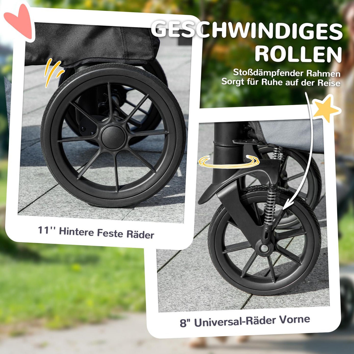 Collapsible pet carriage for large dogs and cats, up to 30 kg