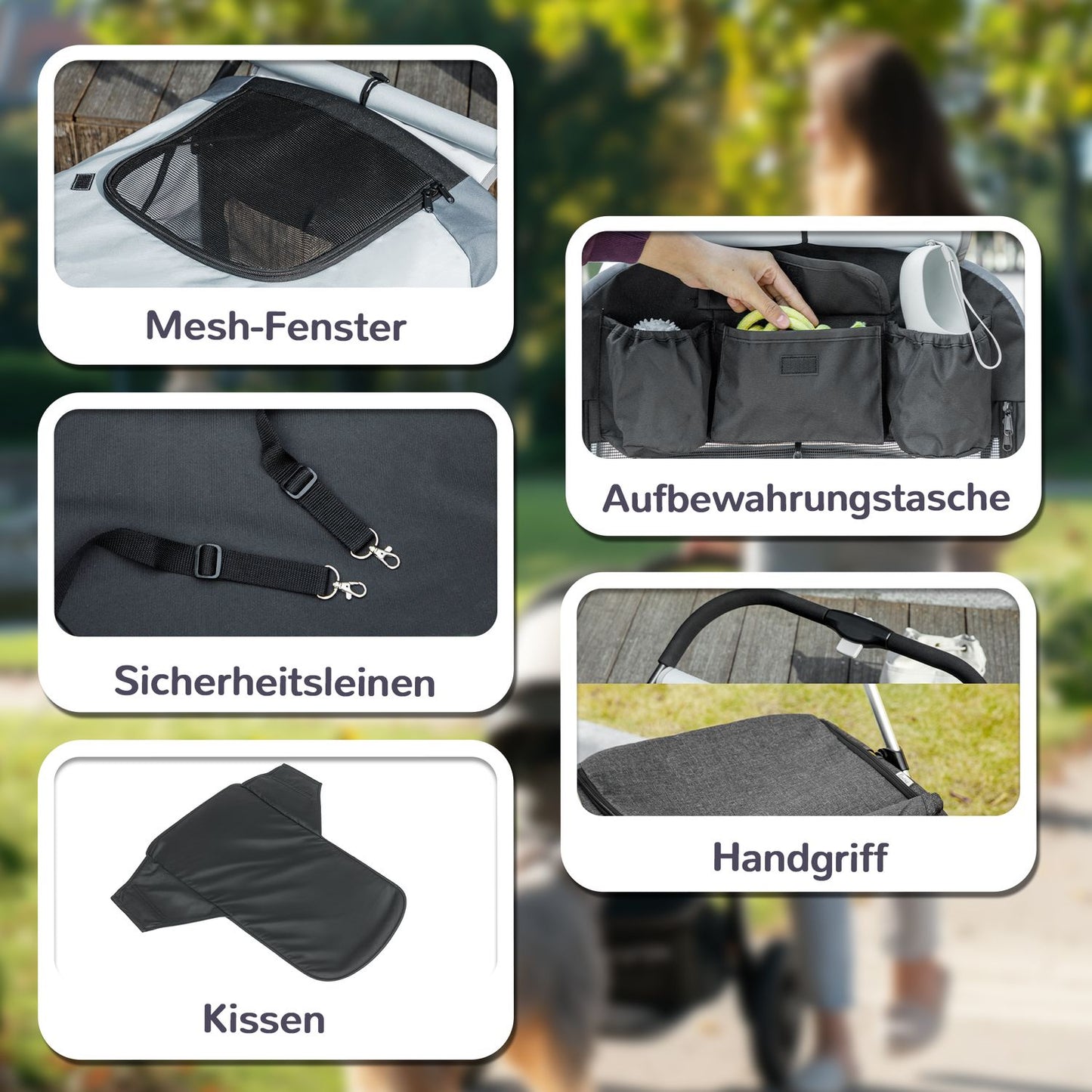 Collapsible pet carriage for large dogs and cats, up to 30 kg