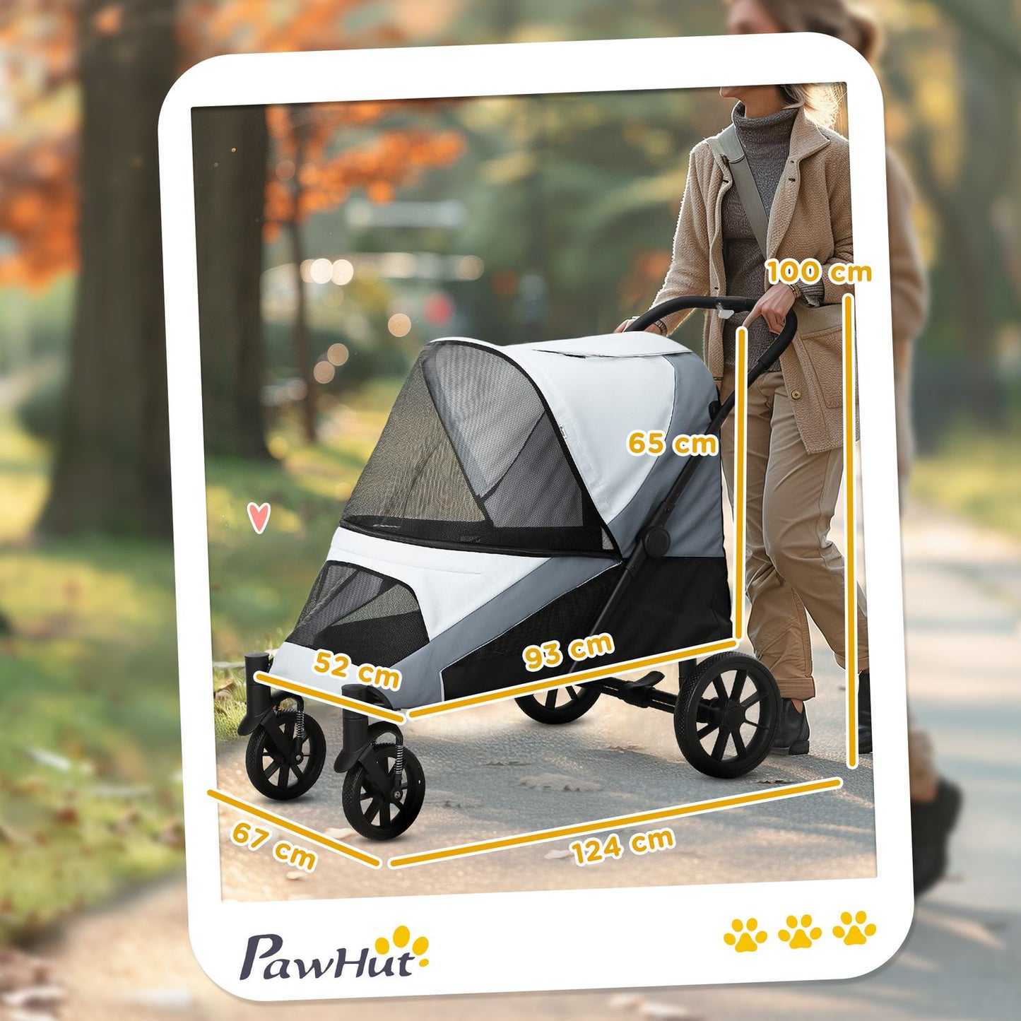 Collapsible pet carriage for large dogs and cats, up to 30 kg