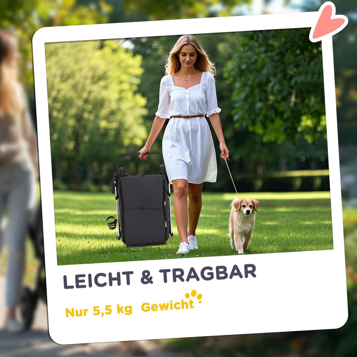 Collapsible aluminum pet cart, up to 10 kg, mesh window