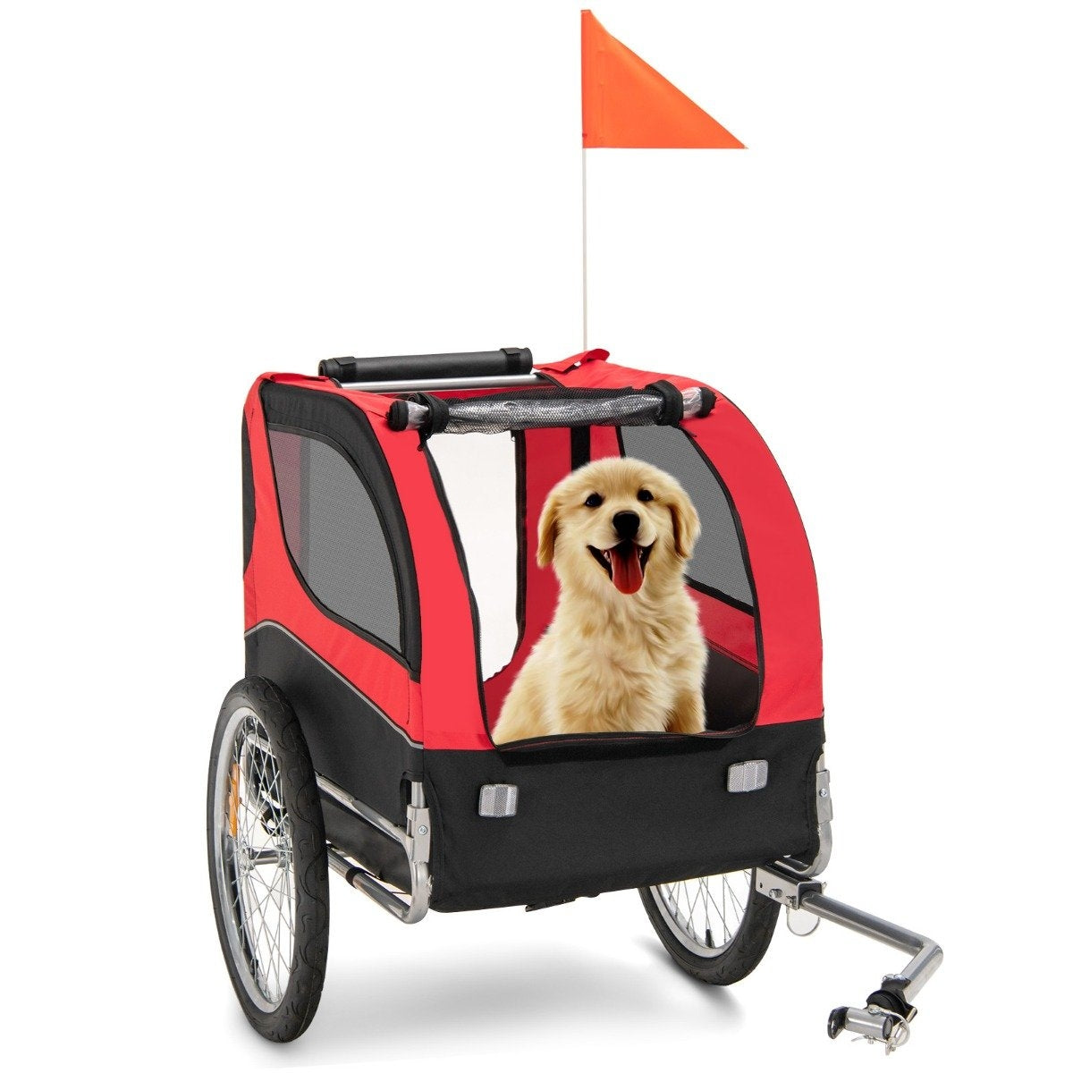 Dog trailer for bicycle Pet trailer for bicycle 40 kg load capacity red