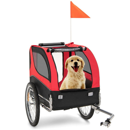 Dog trailer for bicycle Pet trailer for bicycle 40 kg load capacity red