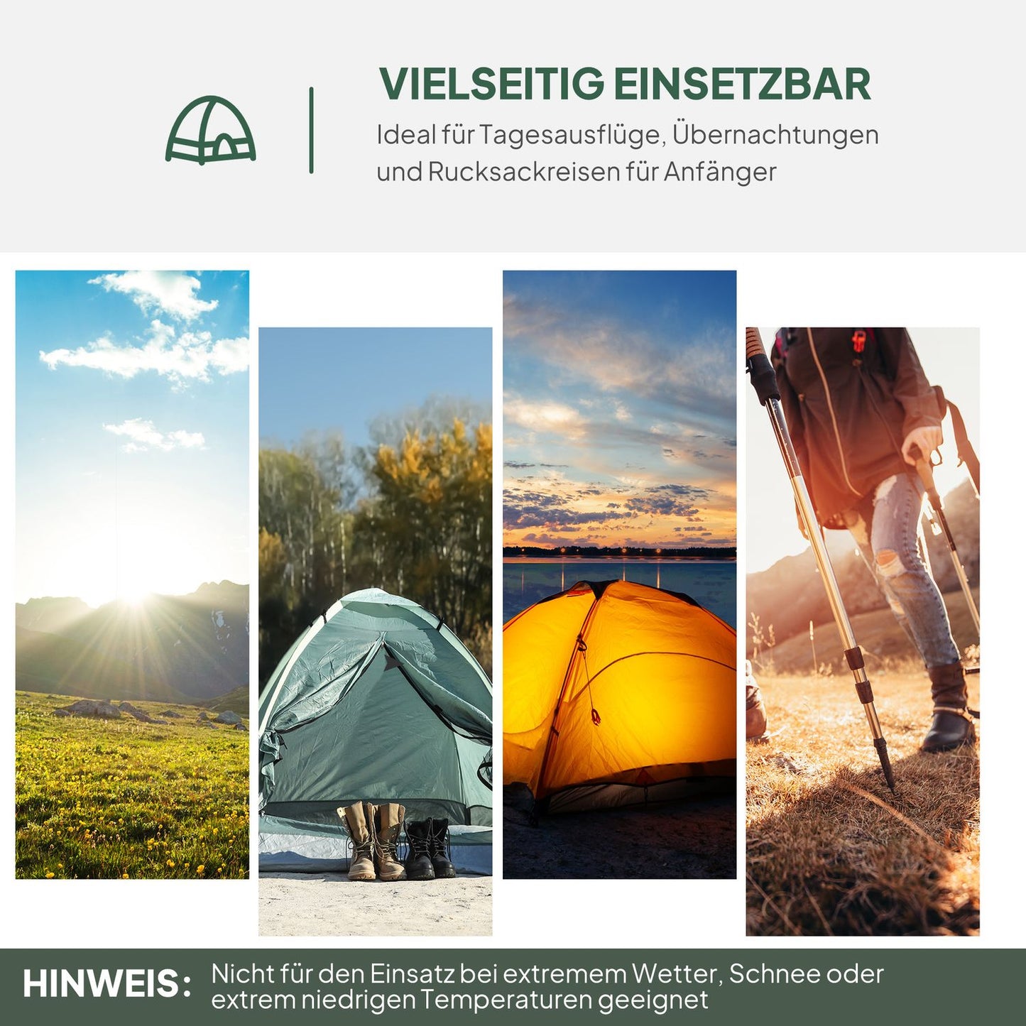 Lightweight 2-person dome tent - waterproof and stable