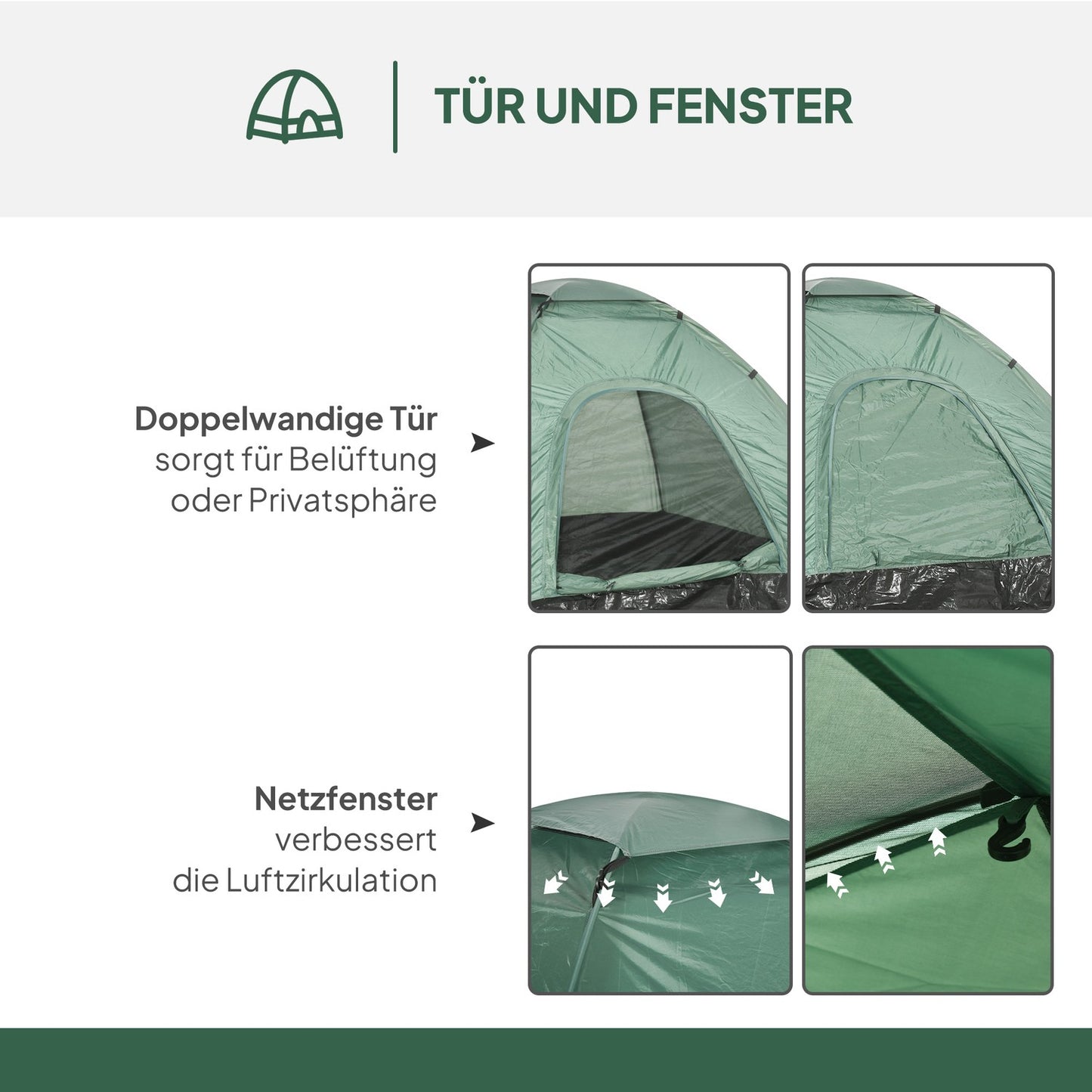 Lightweight 2-person dome tent - waterproof and stable