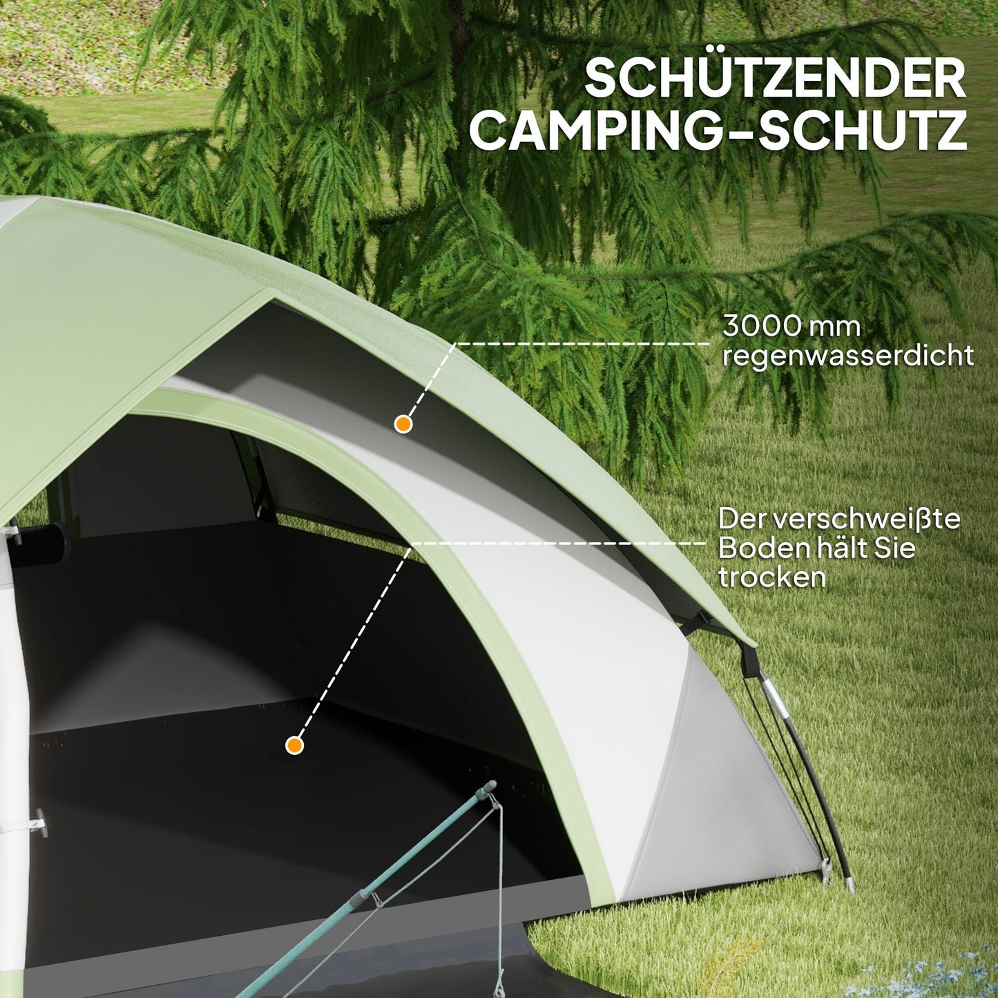 Waterproof dome tent for 2 people - light and stable