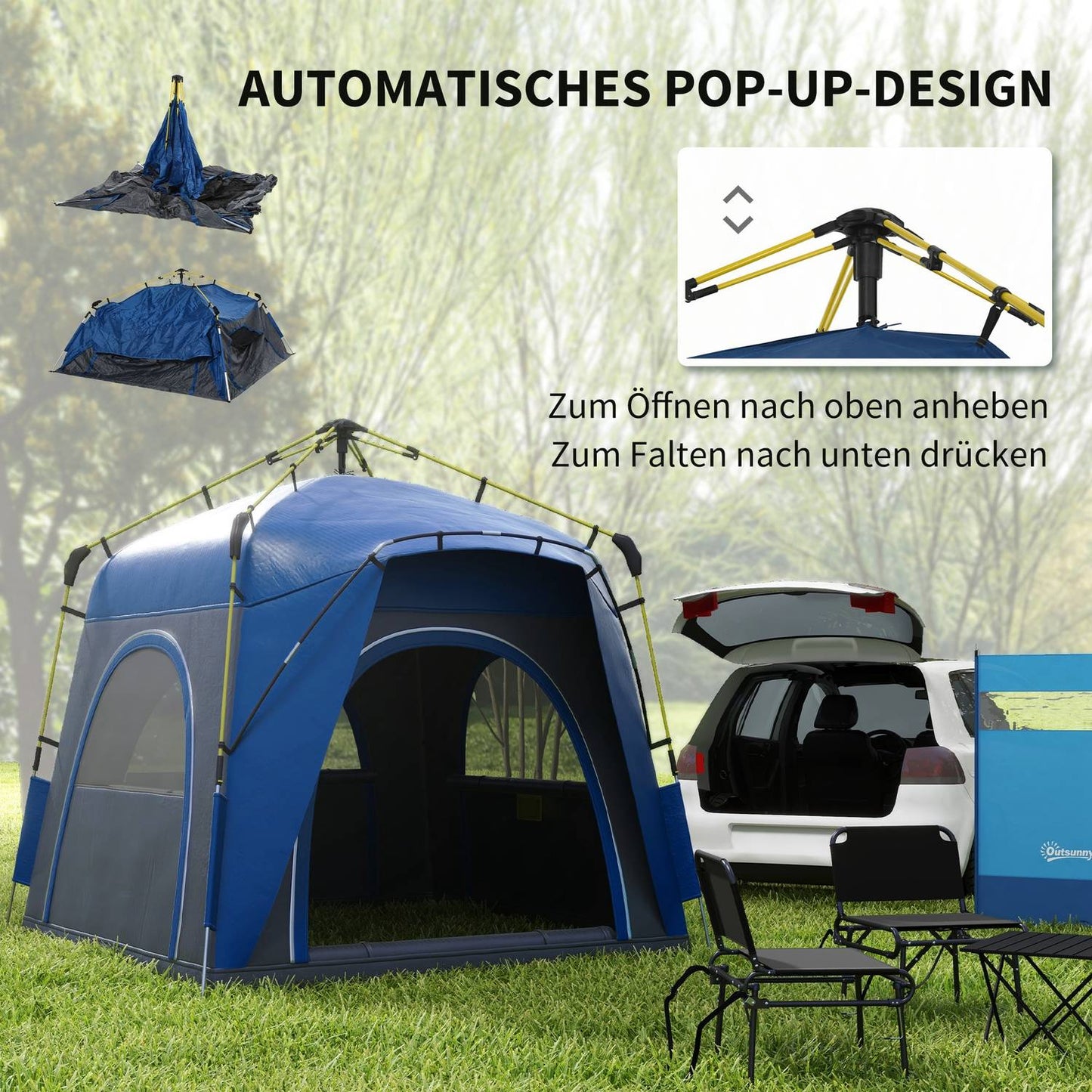 4-person lightweight dome tent, waterproof, UV protection