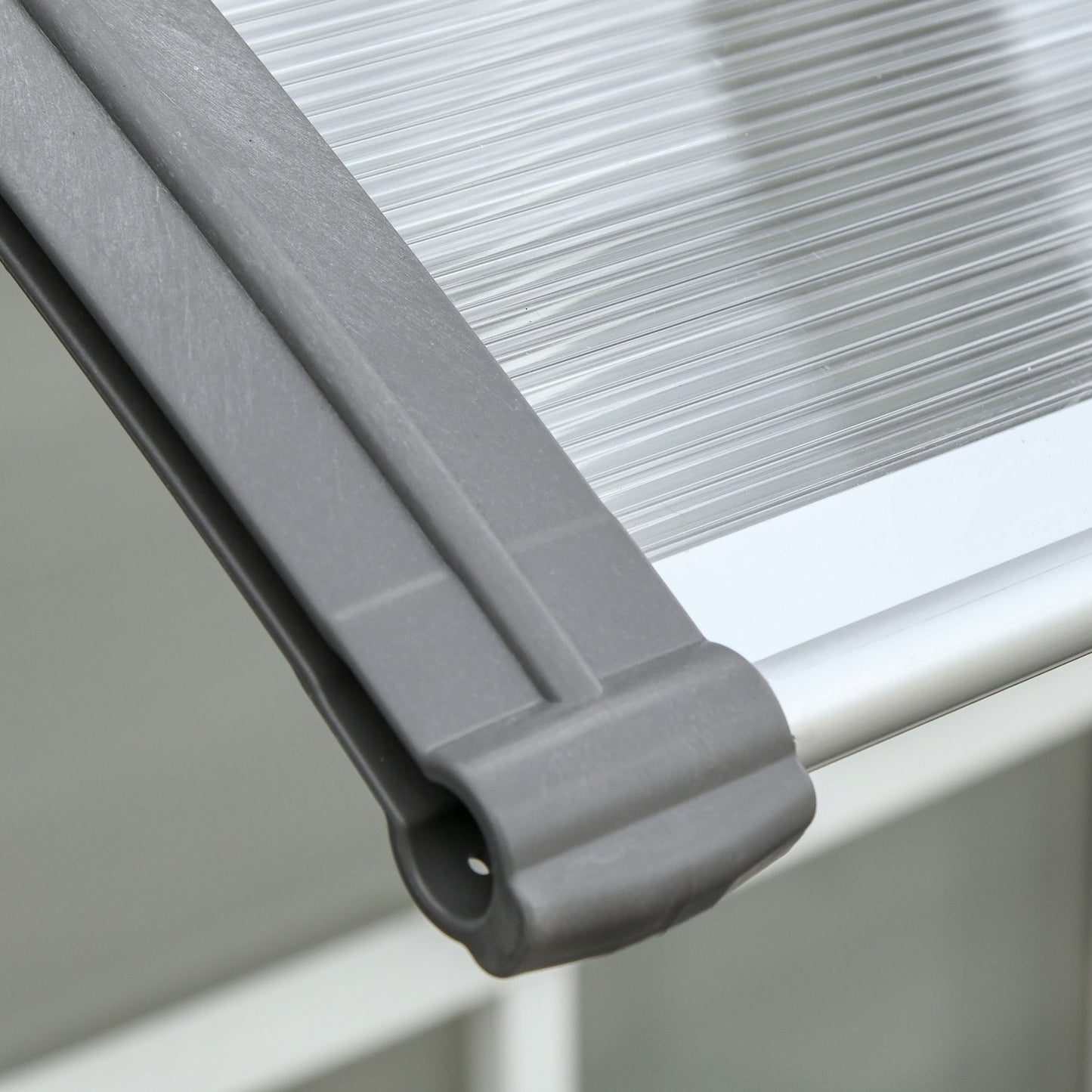 Door Canopy – Polycarbonate, Aluminum, 110x60 cm, Gray