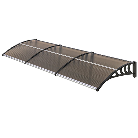 Door Canopy, Weatherproof, Brown, 303x96x27 cm, Aluminum