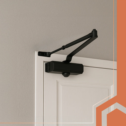 Door Closer Black, 40-65kg, Adjustable Speed