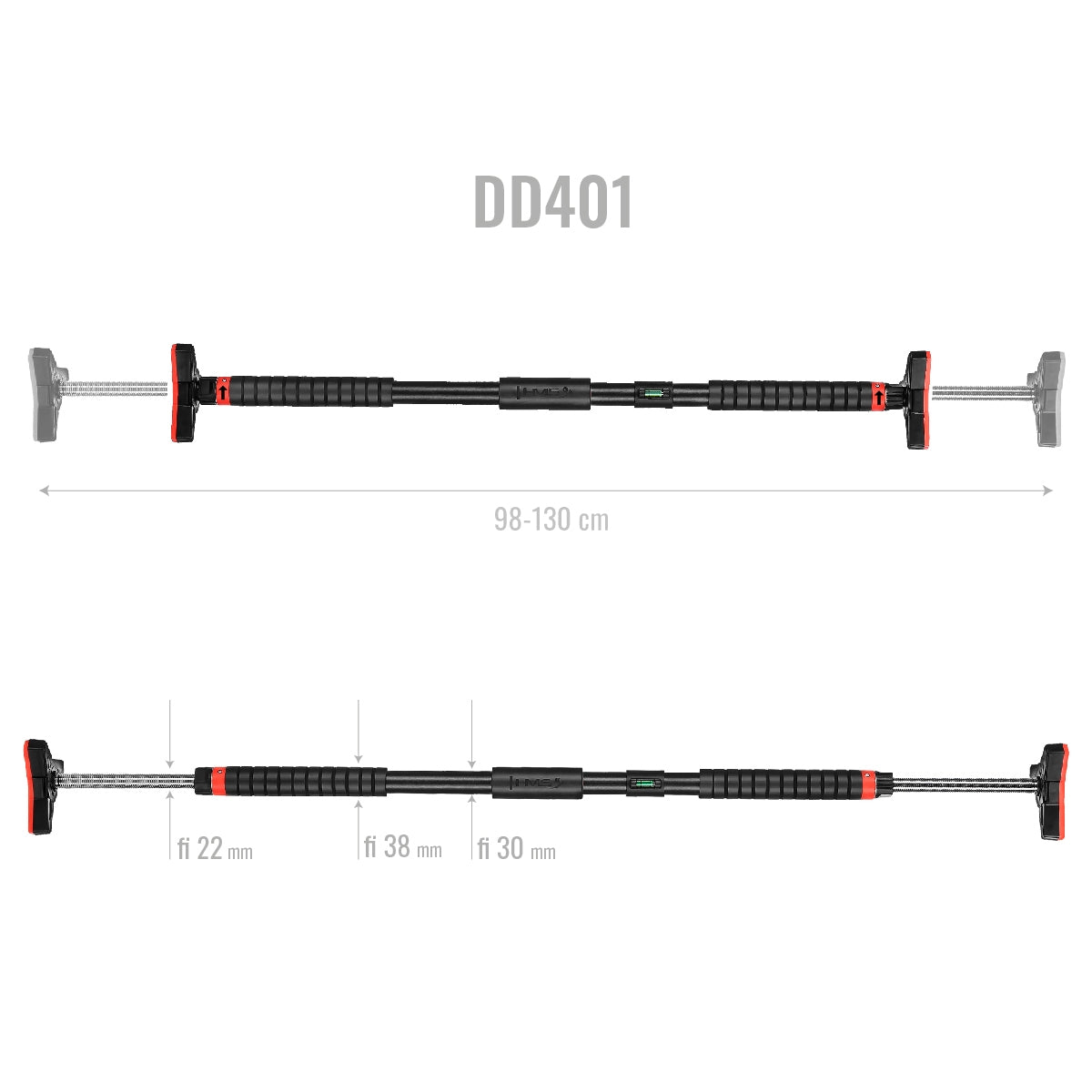 Door Gym Bar, Adjustable 98-130 cm, Home Workout Equipment
