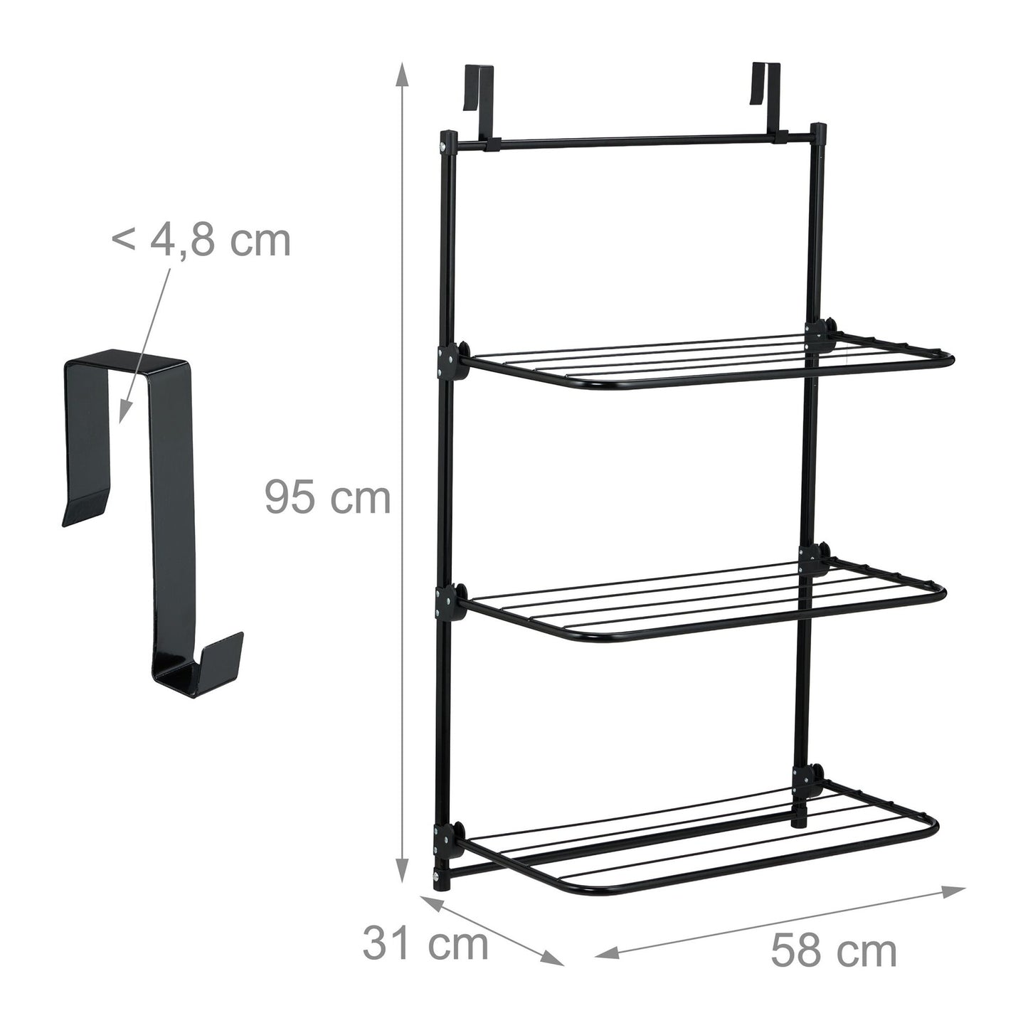 Door Hanging Laundry Drying Rack, Foldable Iron Design