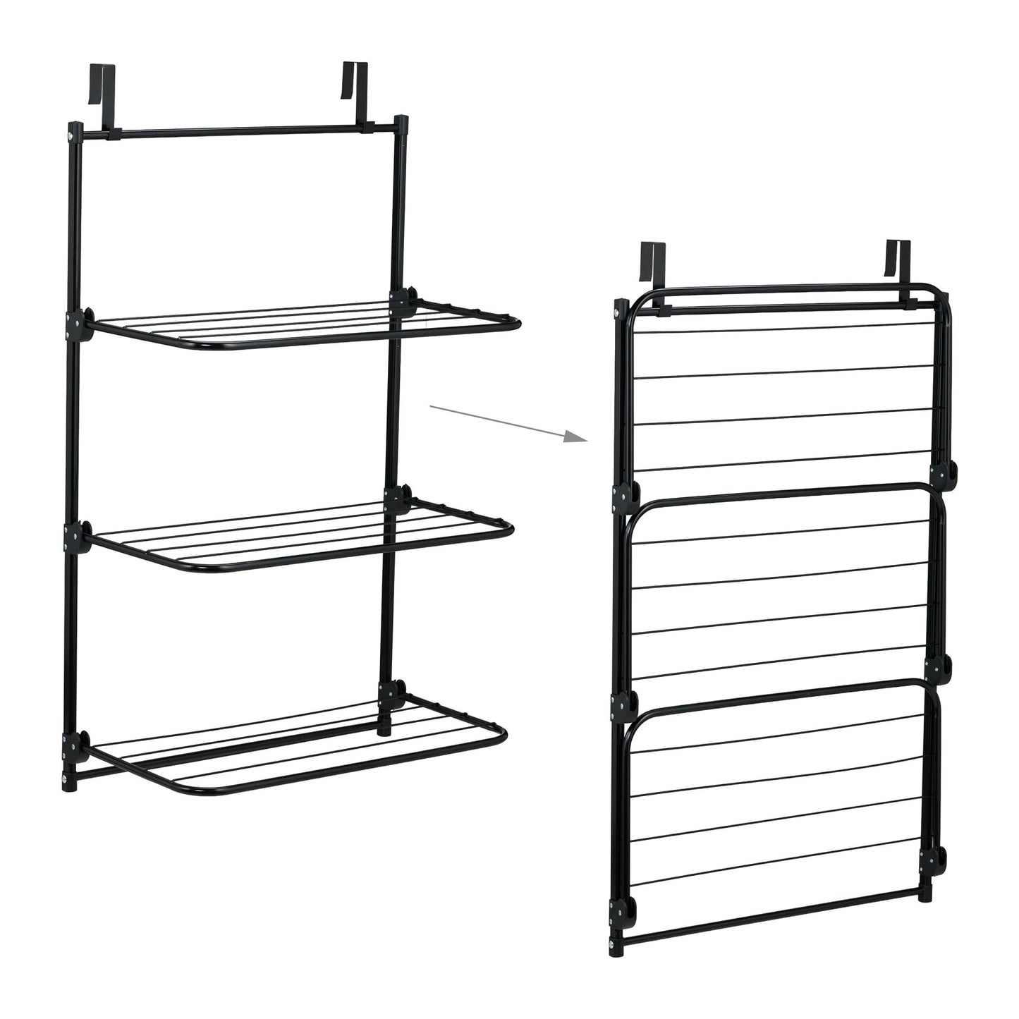 Door Hanging Laundry Drying Rack, Foldable Iron Design