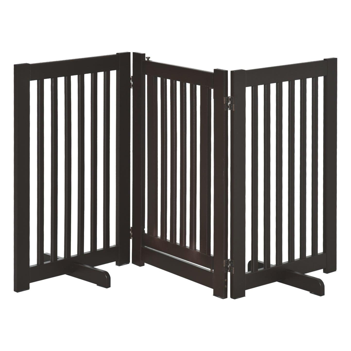 Adjustable wooden dog gate, freestanding and foldable