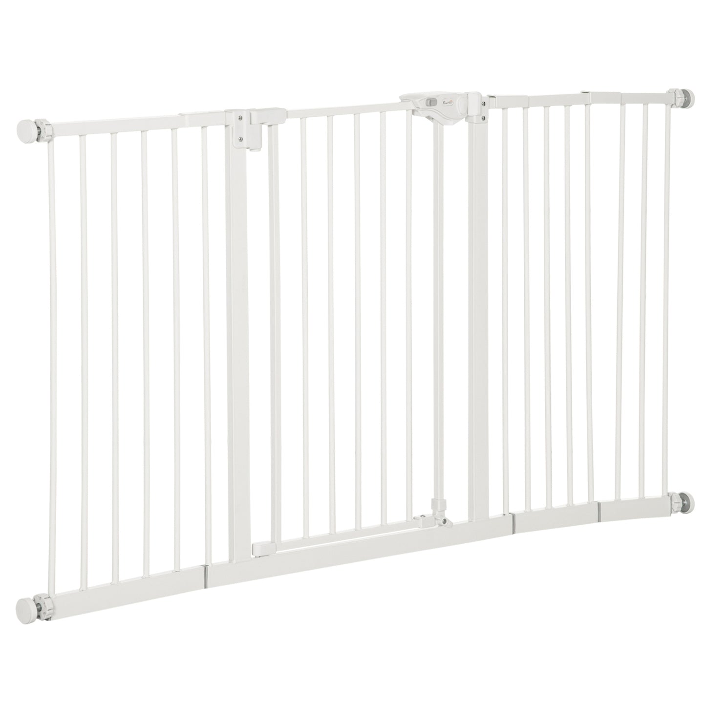Adjustable Metal Pet Gate - White, No Drill, 3 Extensions