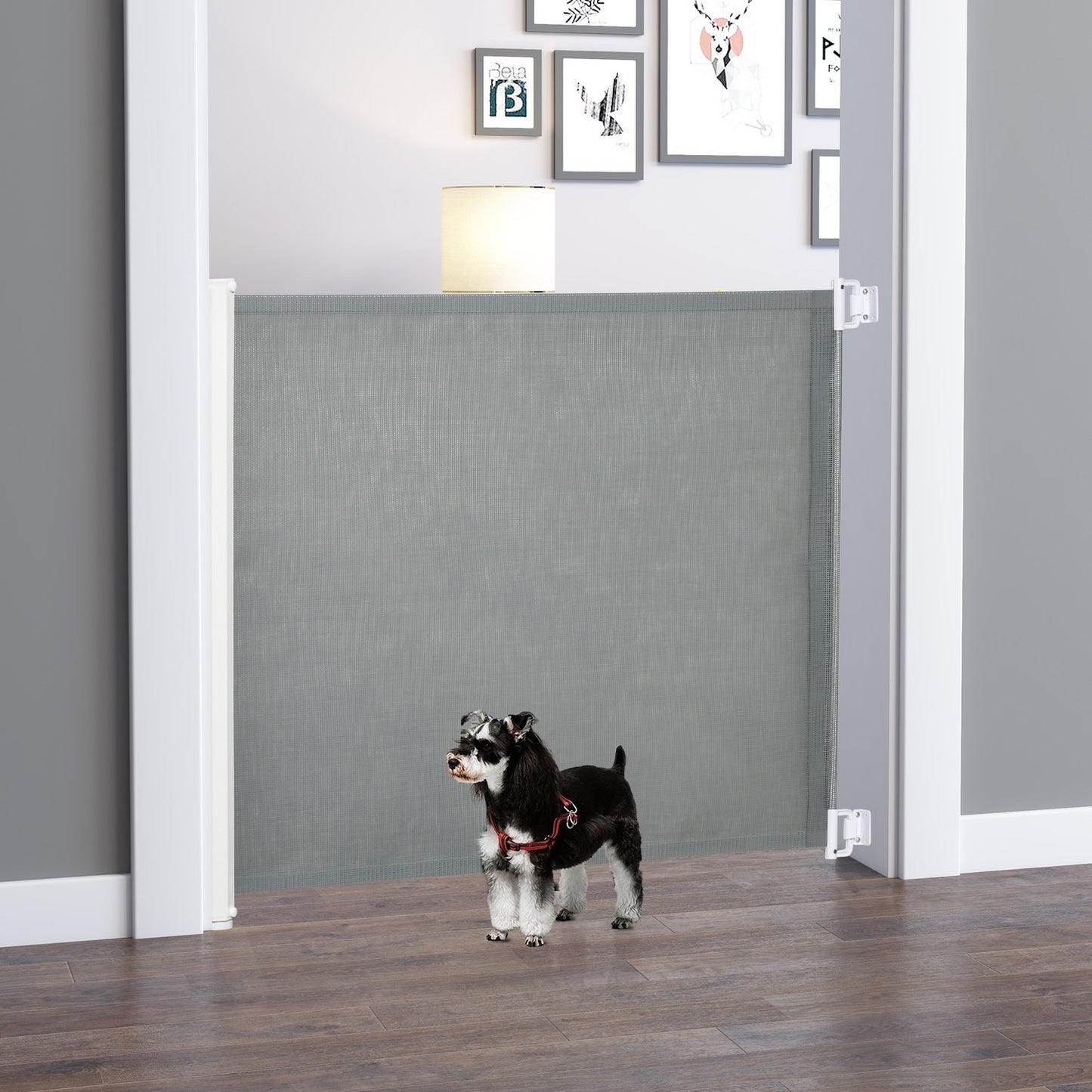 Retractable door safety gate for dogs, 115x82.5cm Barrier