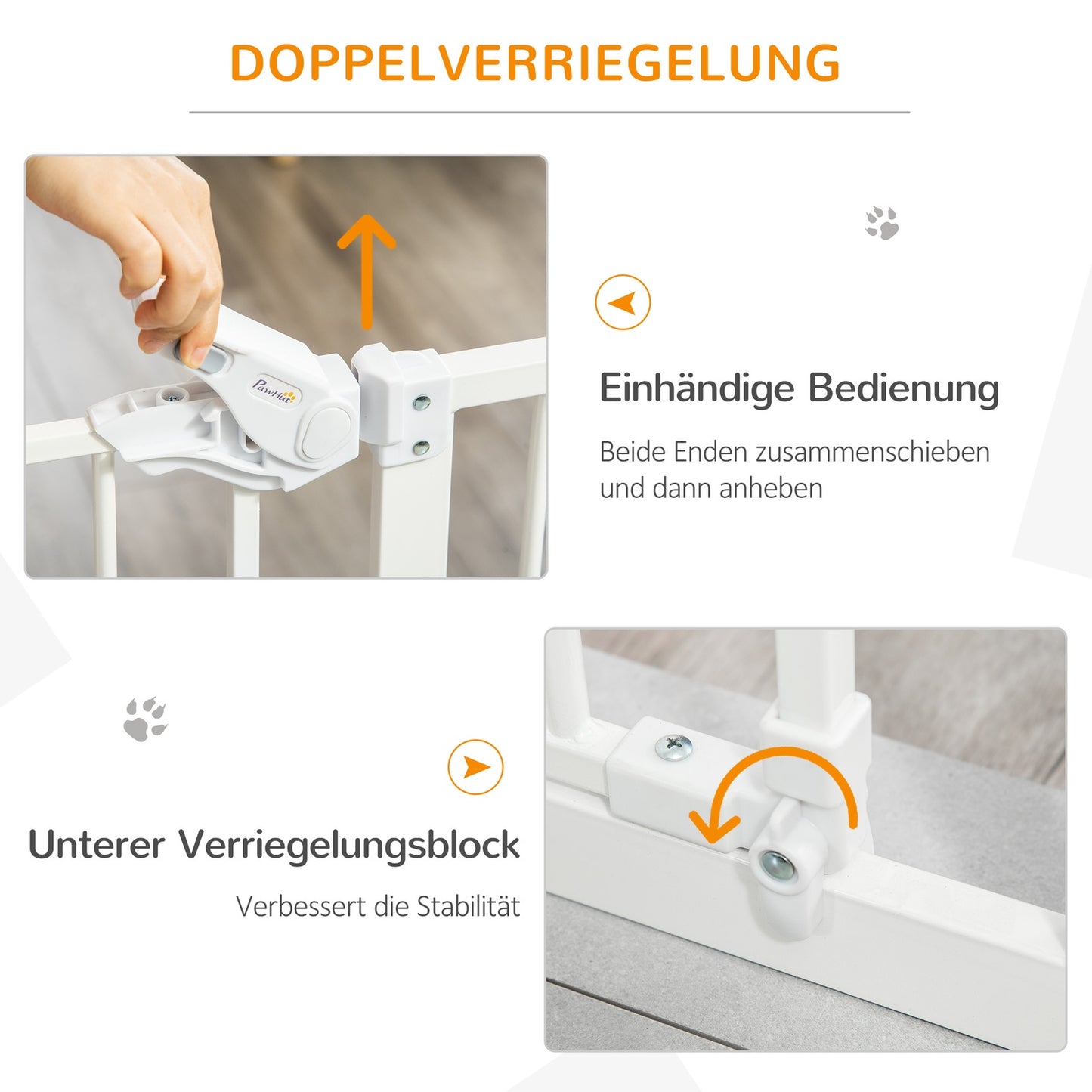 Gate for dogs and babies - no drill, automatic closing, 74-80 cm