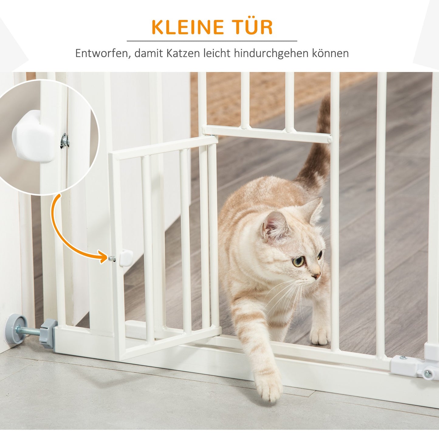 Gate for dogs and babies - no drill, automatic closing, 74-80 cm