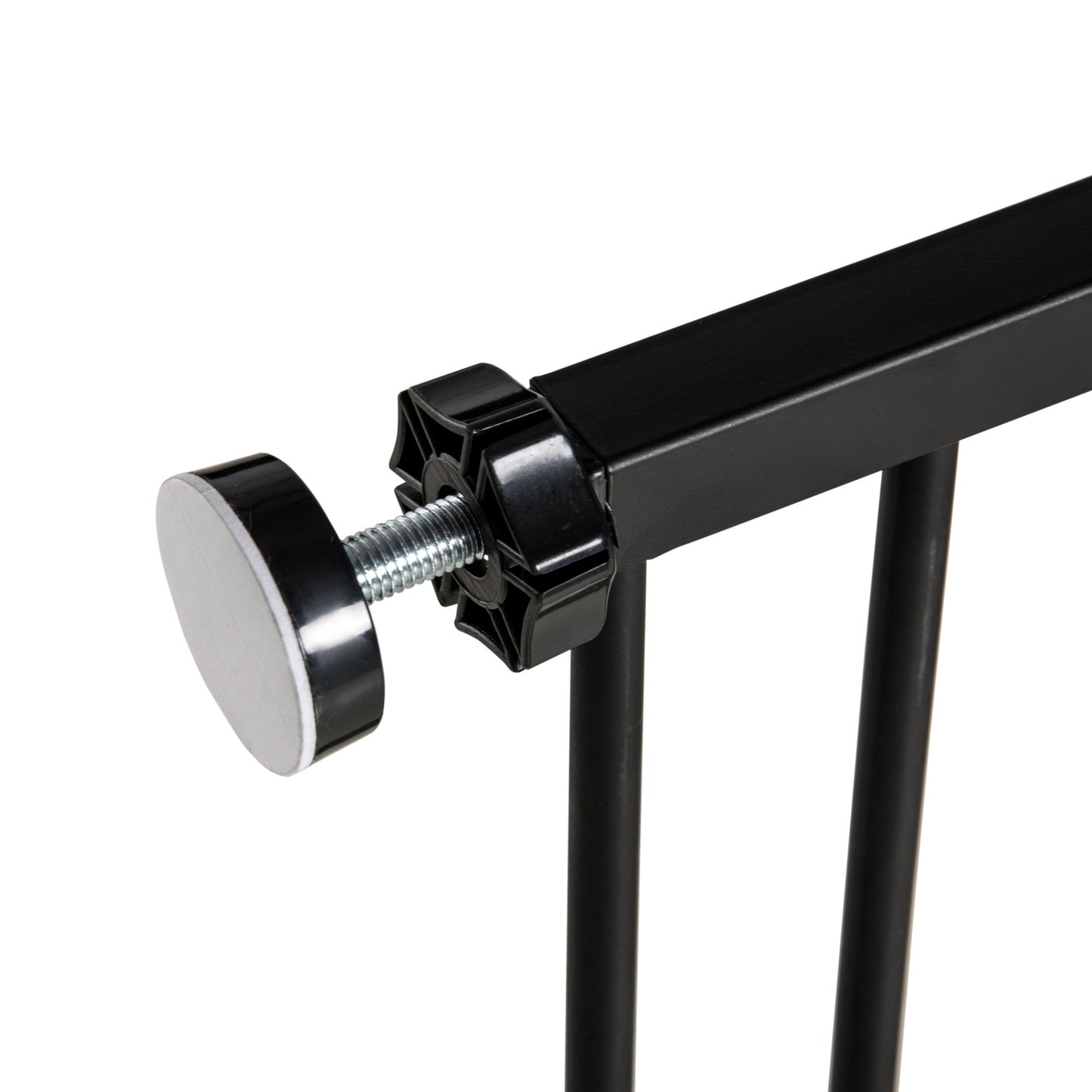 Pet Dog Gate - Black Steel, No-Drill, 76-107x76cm