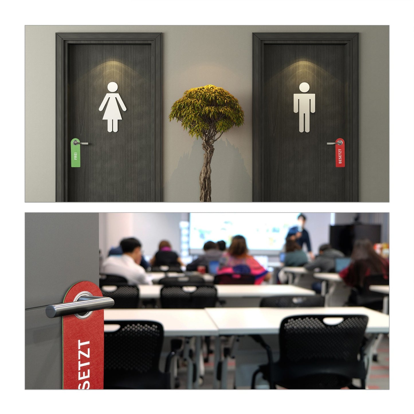 Door Sign 'Occupied' 'Free' Set