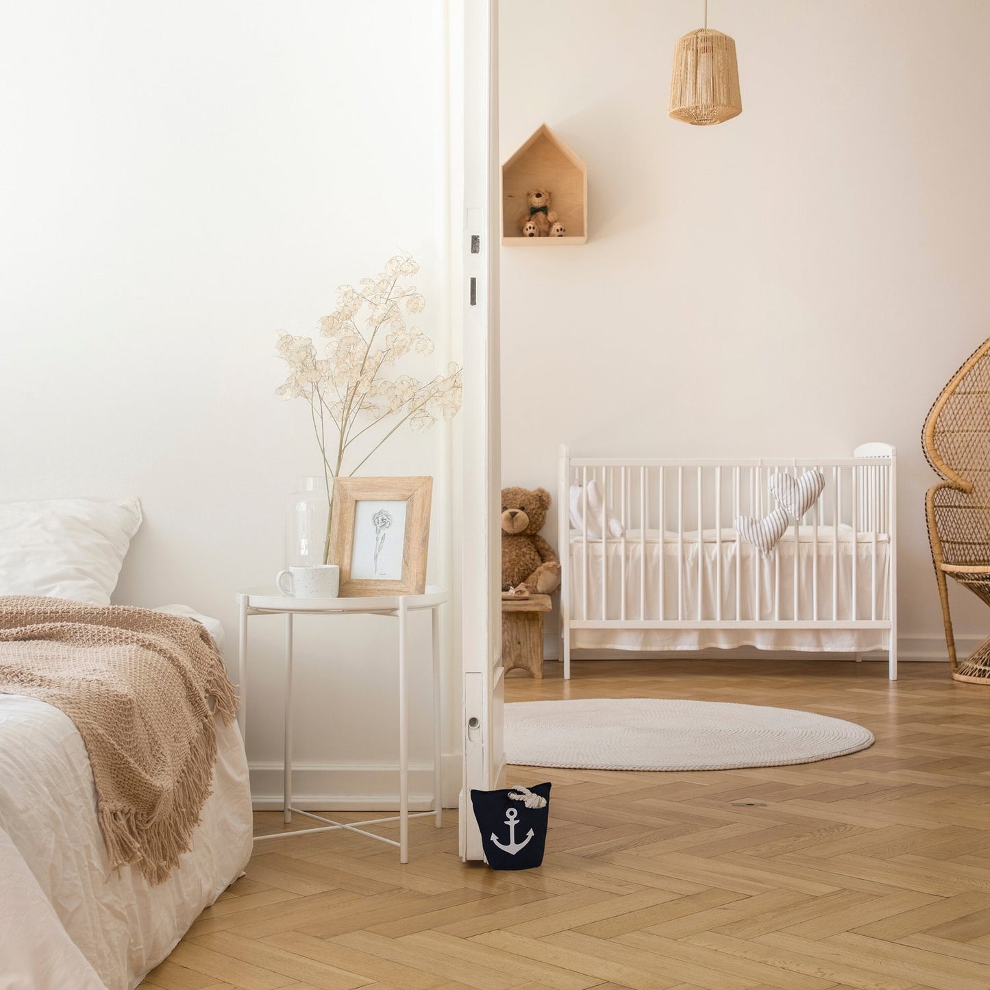 Door Stop Sandbag with Anchor Design, Fabric Doorstop
