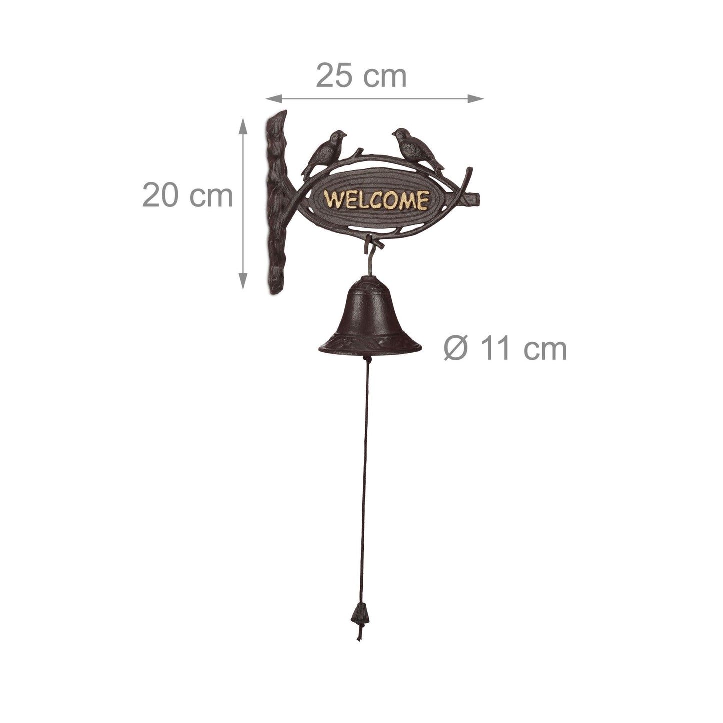 Door bell cast iron WELCOME