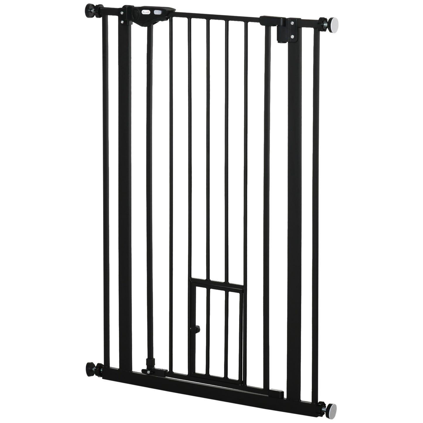 Adjustable dog gate with auto lock | 74-80x104cm, No-Drill, Black