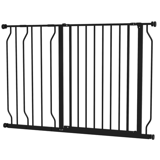 Adjustable Dog Gate, No Drilling, Two Way Opening, Black