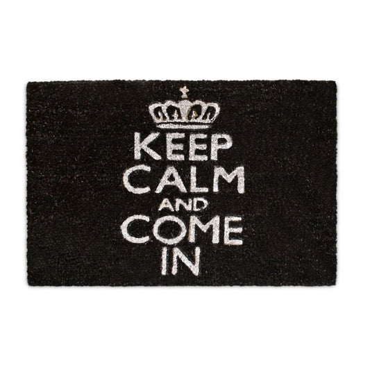 Door mat "Keep calm and come in" black
