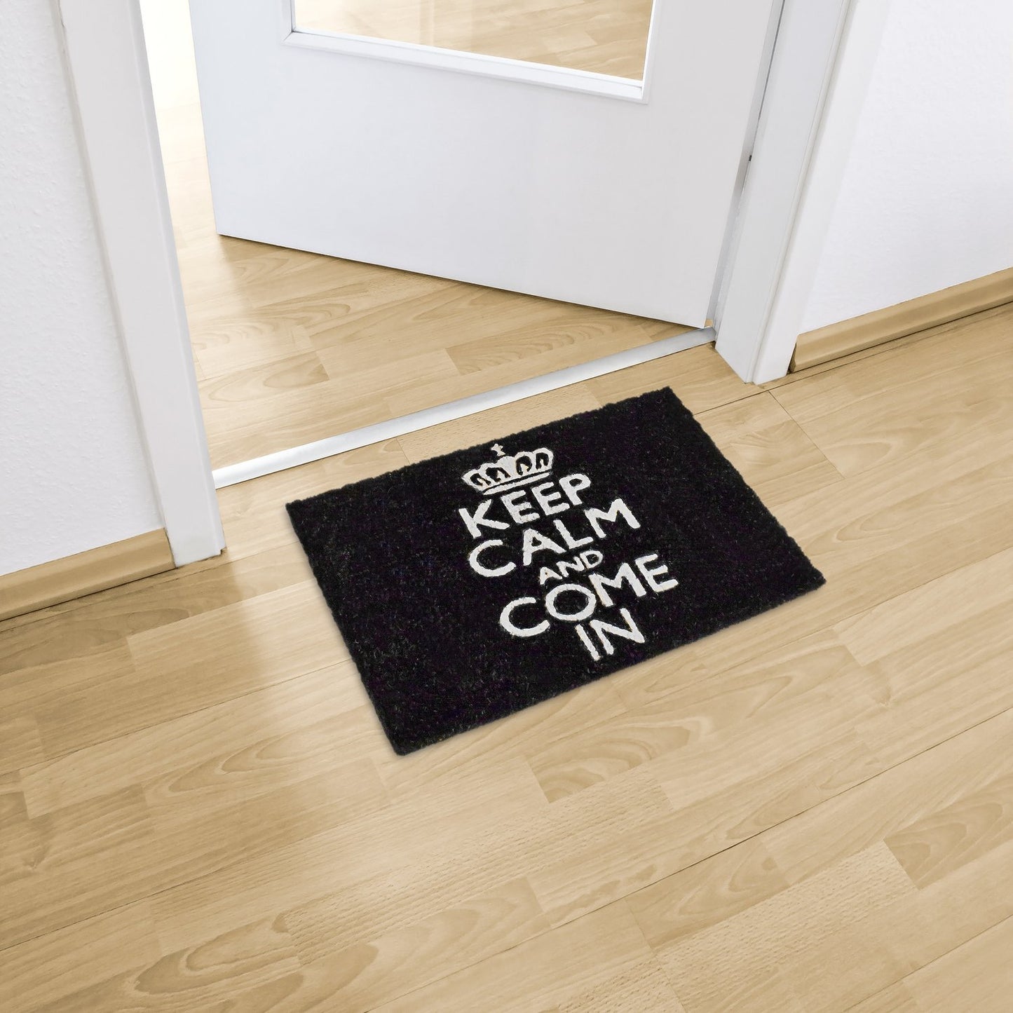 Door mat "Keep calm and come in" black