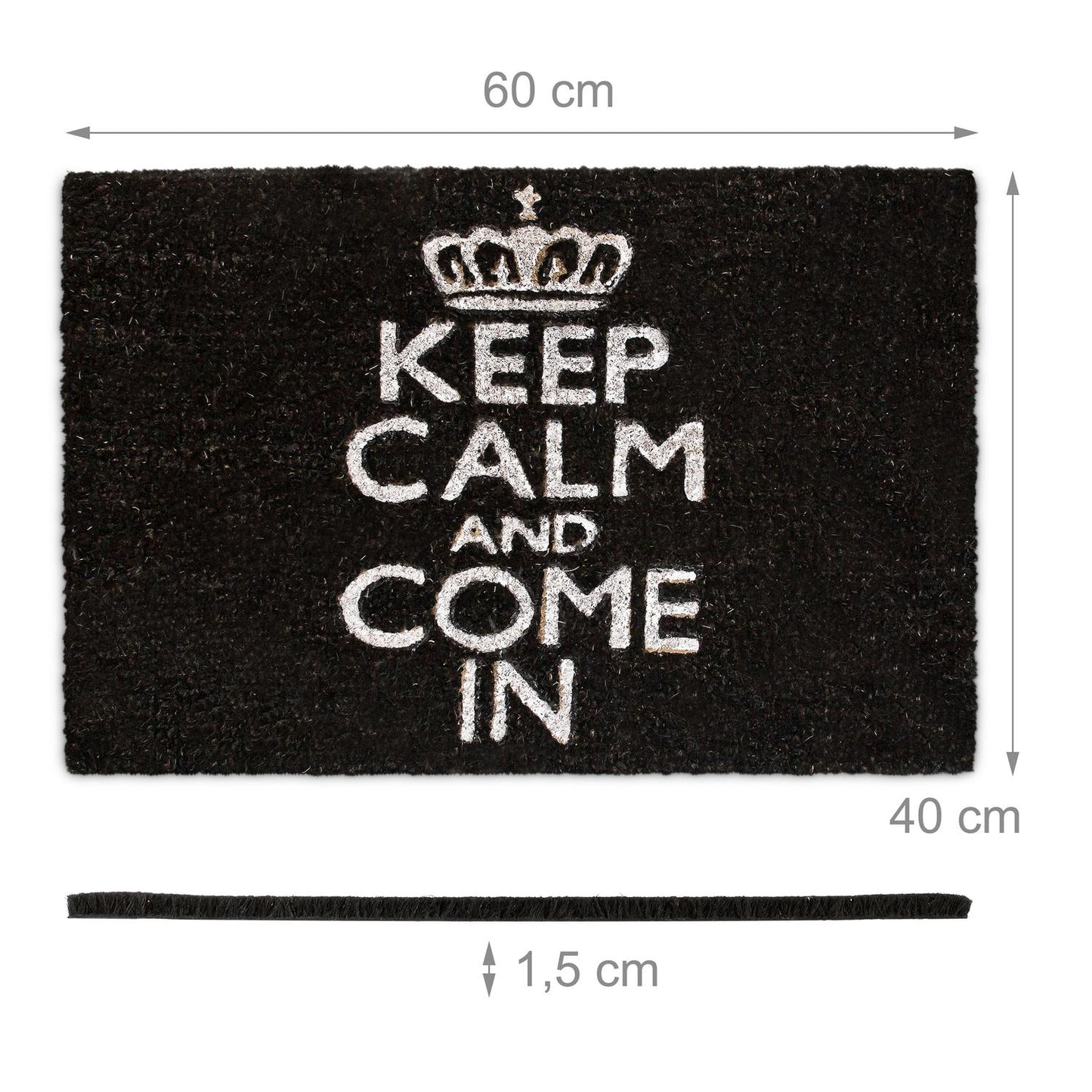 Door mat "Keep calm and come in" black