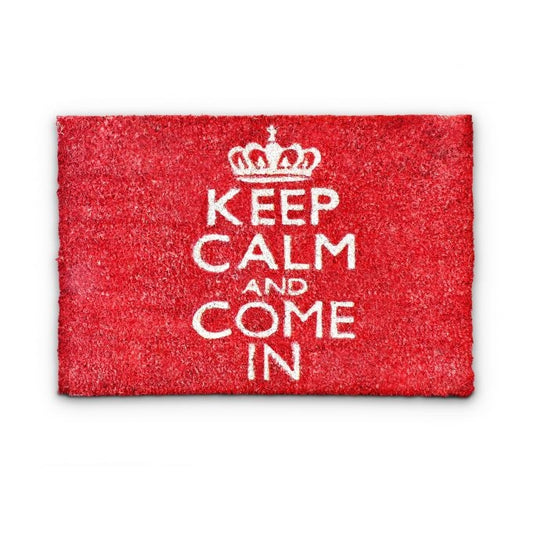 Door mat "Keep calm and come in" red