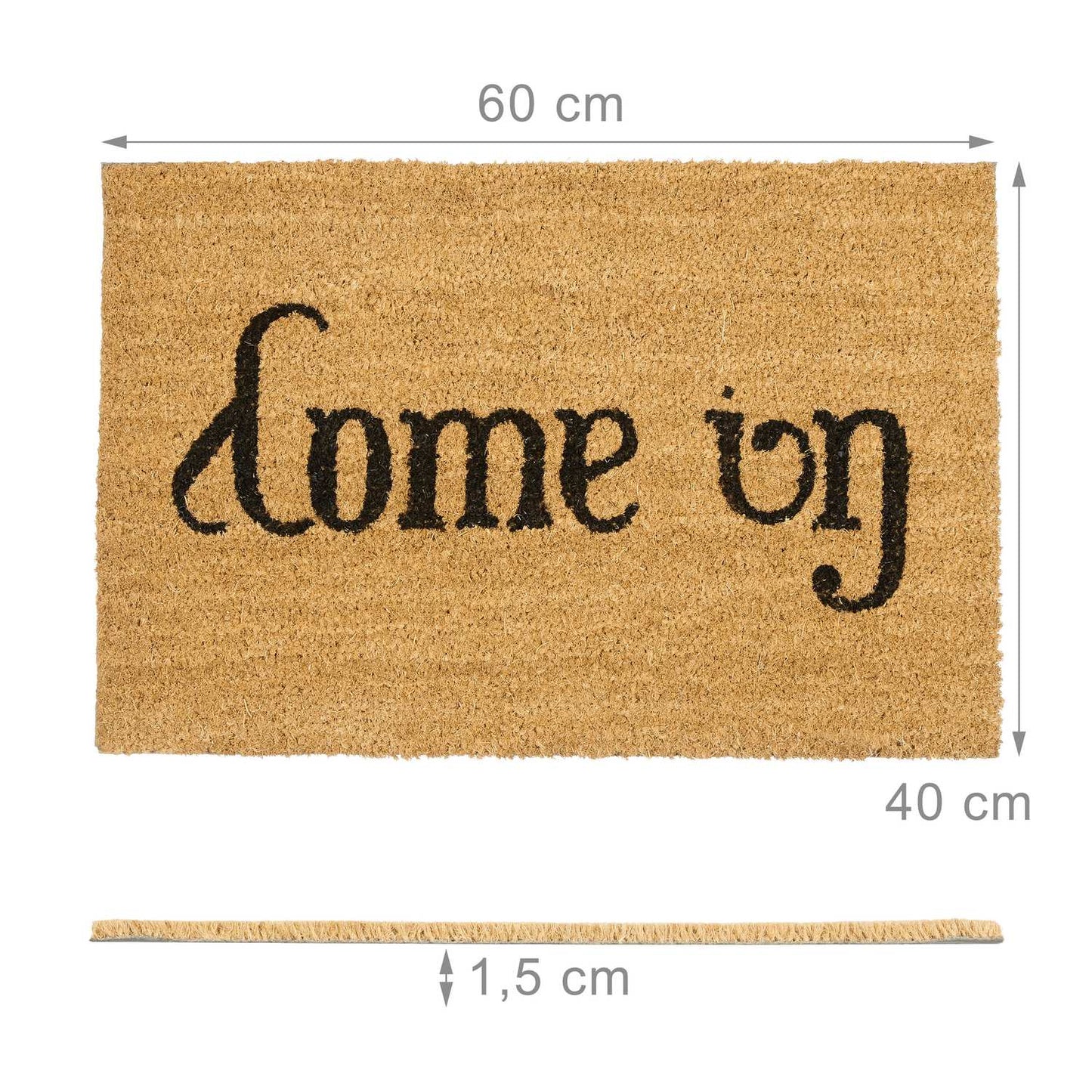Door mat coconut fiber "Come in/Go away"