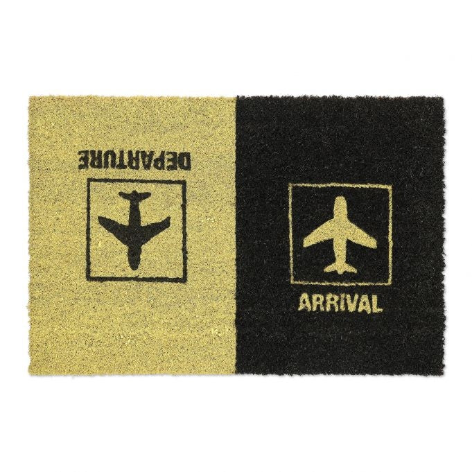 Doormat coconut fiber "Departure/Arrival"